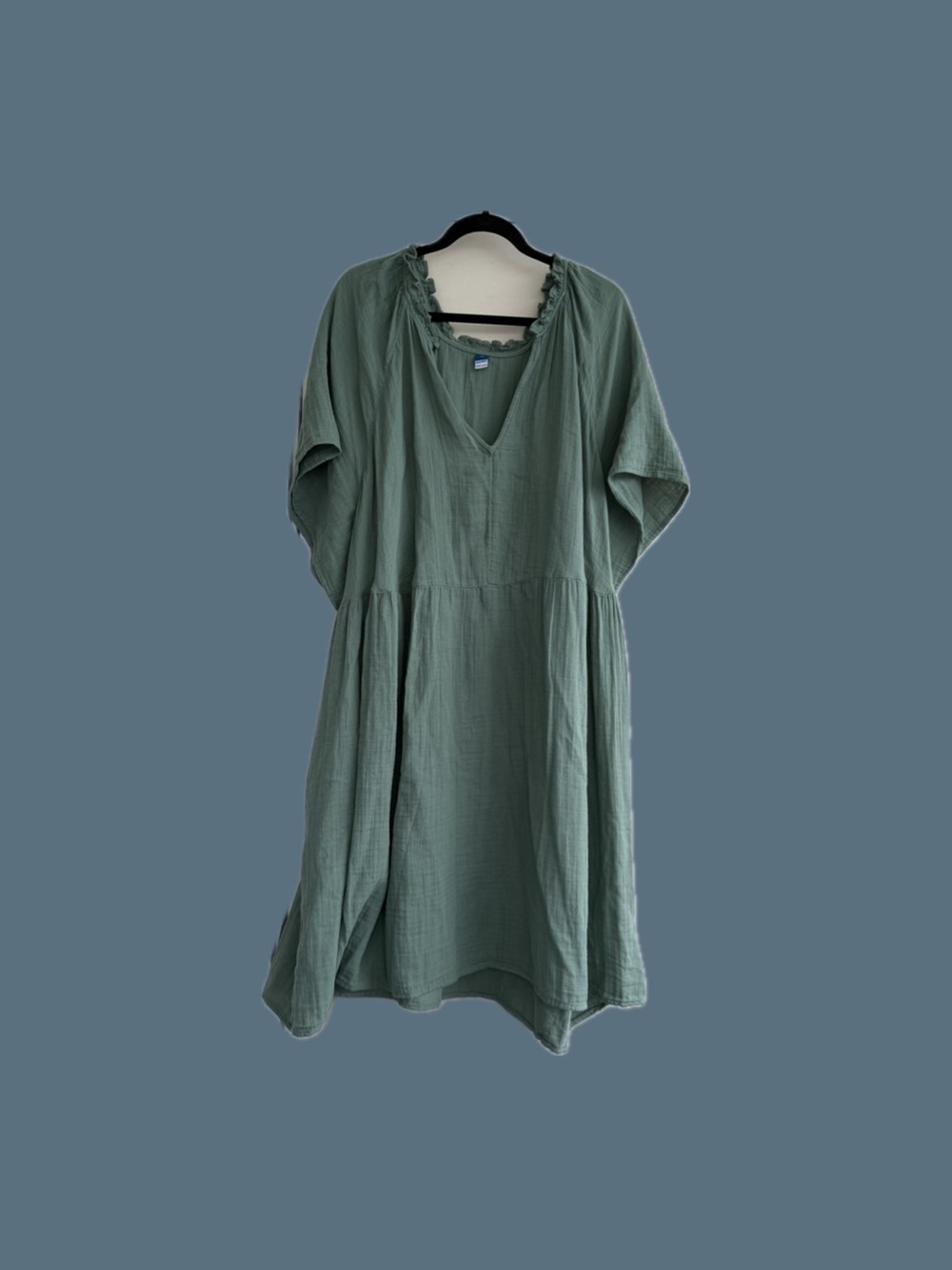 Old Navy Sage Green V-Neck Cotton Midi Dress